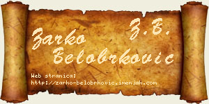 Žarko Belobrković vizit kartica